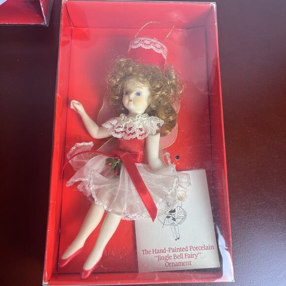 Christmas Ornament Collectors Club Porcelain Jingle Bell & Sugar Candy Fairy Lot - Picture 5 of 16